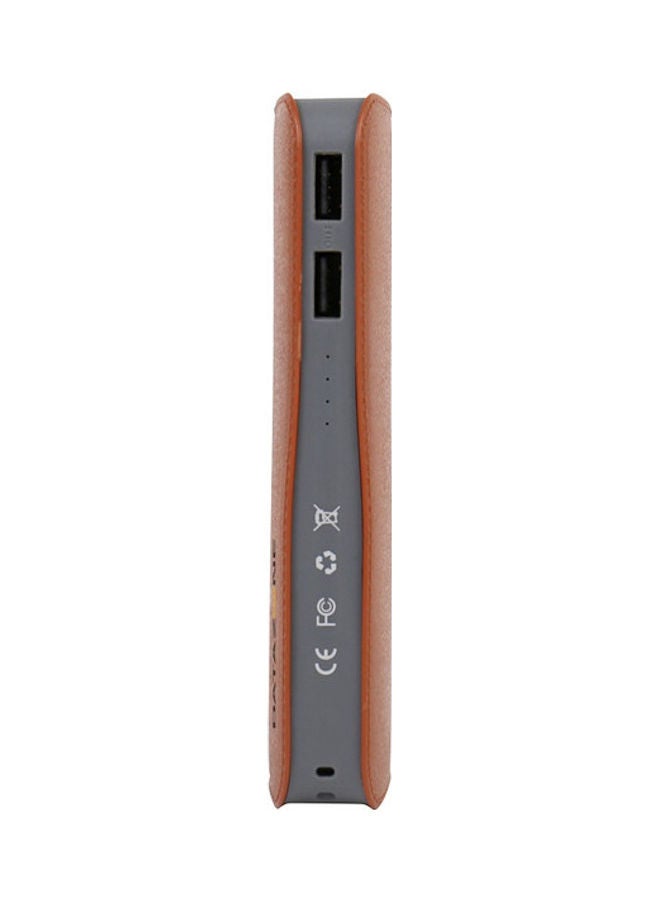Datazone 13000.0 mAh Portable Lightweight Power Bank Dual USB Port Brown  - Image 3
