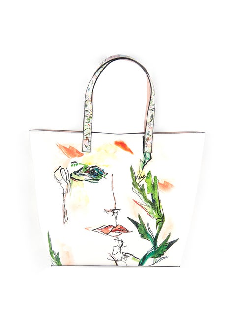 Faces Printed Tote Multicolour