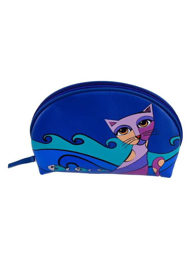 Biggdesign Owl Printed Cosmetic Bag Blue - Image 1