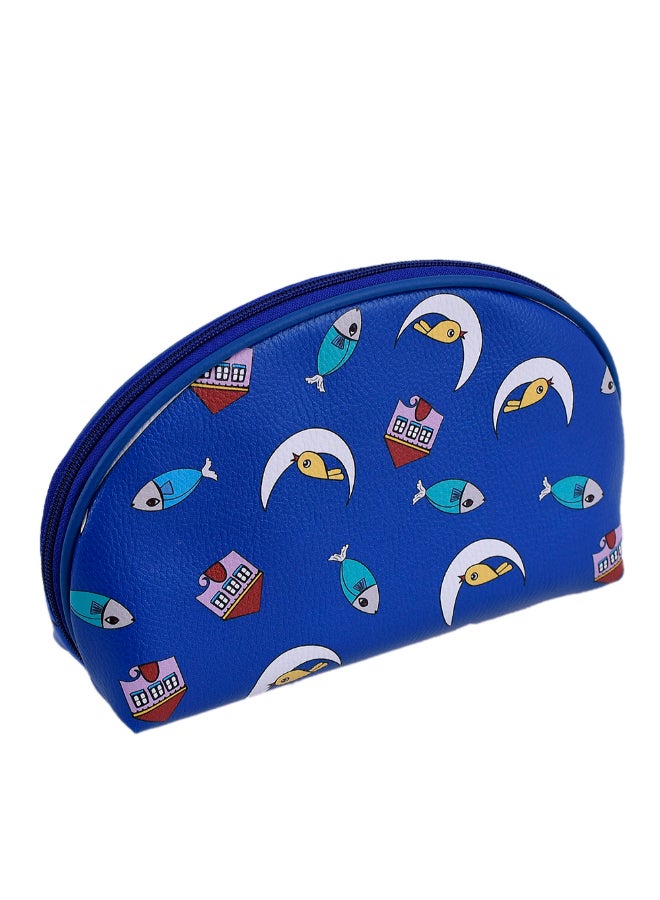 Biggdesign Owl Printed Cosmetic Bag Blue - Image 2