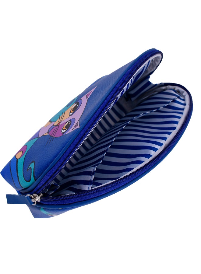 Biggdesign Owl Printed Cosmetic Bag Blue - Image 4