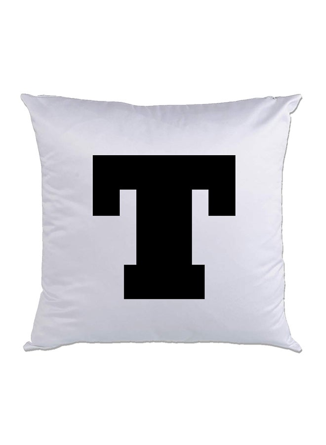 AMC DESIGN Letter T Printed Pillow Cushion White/Black 