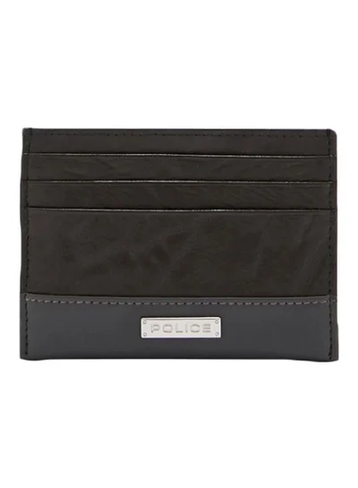 POLICE Tolerance Black Leather Card Case Black