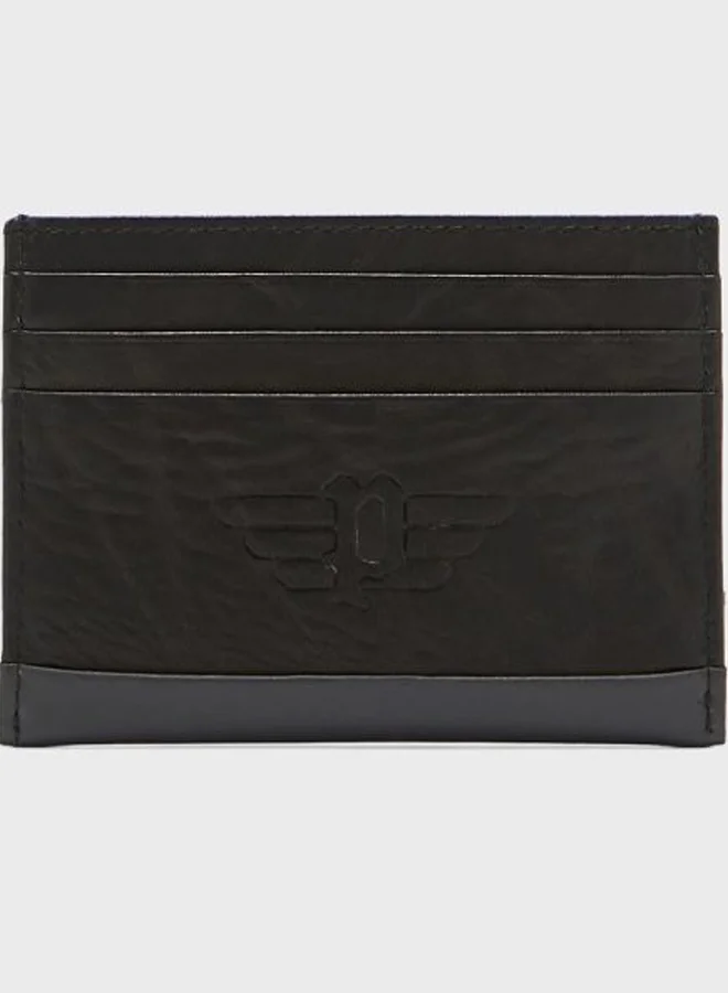POLICE Tolerance Black Leather Card Case Black