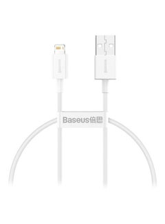 Baseus Superior Series USB to Lightning-Fast Charging Cable Data Transfer 2.4A for iPhone 13 12 11 Pro Max Mini XS X 8 7 6 5 SE iPad and More (25cm) White  - Image 1