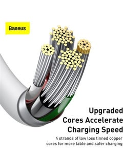 Baseus Superior Series USB to Lightning-Fast Charging Cable Data Transfer 2.4A for iPhone 13 12 11 Pro Max Mini XS X 8 7 6 5 SE iPad and More (25cm) White  - Image 3