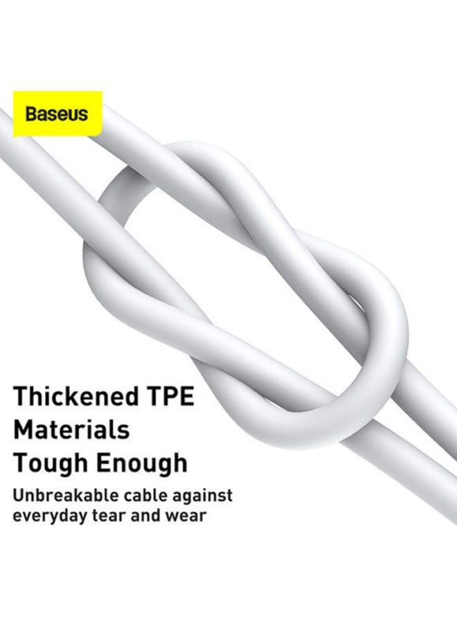 بيسوس كابل بيانات بقدرة 66 وات بمنفذ USB C من سلسلة عالية من USB A إلى Type C متوافق مع هاتف سامسونج جالاكسي ونينتندو سويتش وهواوي ميت بوك إكس برو وآي باد ميني 6 وغيرها بطول متر واحد أبيض - Image 5