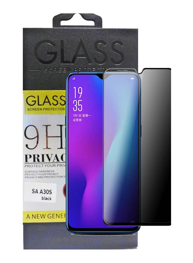 9H For Samsung Galaxy A30S Privacy Screen Whith  Frame 9H Glass Black-Clear - Image 1