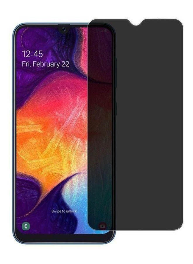 9H Privacy Screen Protector Glass For Samsung Galaxy A10S Black-Clear - Image 1