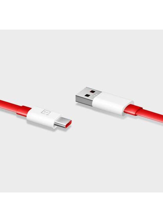 OnePlus - Warp Charge Type-C Cable 1 meter Red/White - Image 1