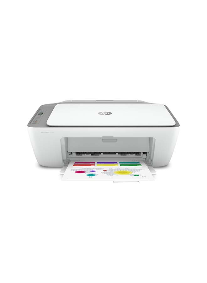 HP DeskJet 2721 All-in-One Color Printer - Wireless, Print, Scan & Copy white  - Image 1