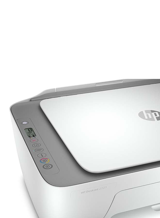 HP DeskJet 2721 All-in-One Color Printer - Wireless, Print, Scan & Copy white  - Image 3