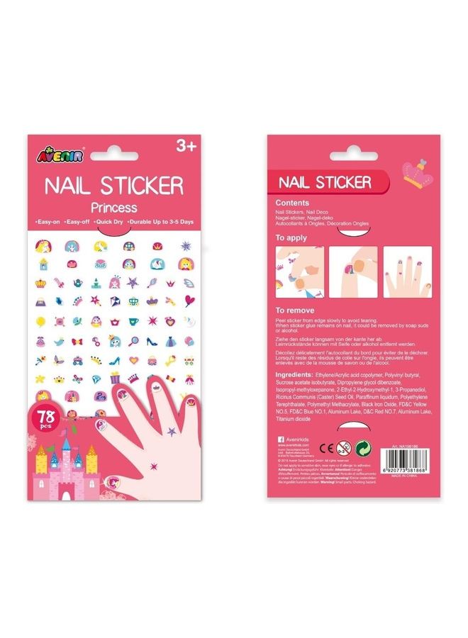 Avenir 78-Piece Princess Nail Stickers 