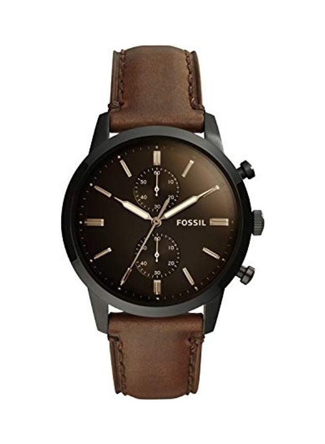 FOSSIL Men's Analog Wrist Watch with Leather Strap  - Image 1