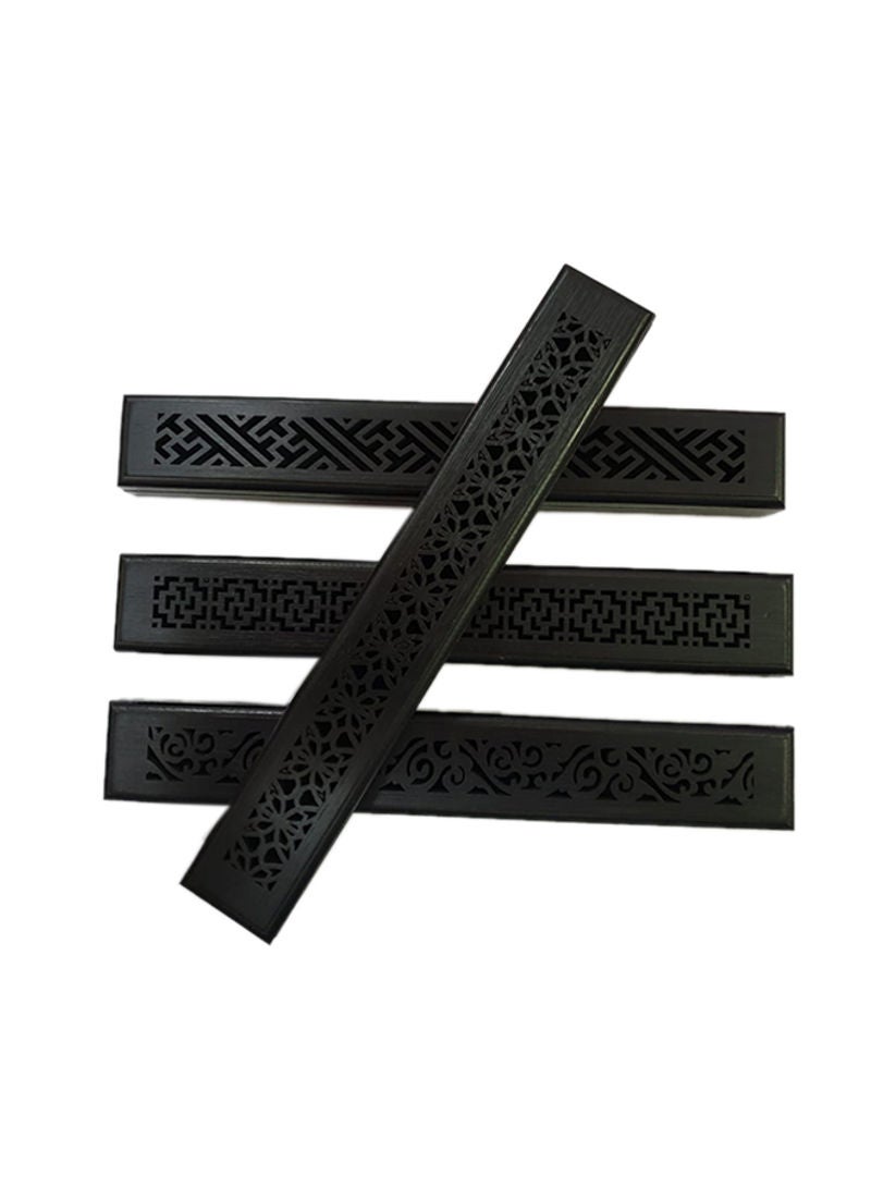 Al Zaabiah Wooden Incense Stick Burner Black 23.5x3.5x2.2cm - Image 2