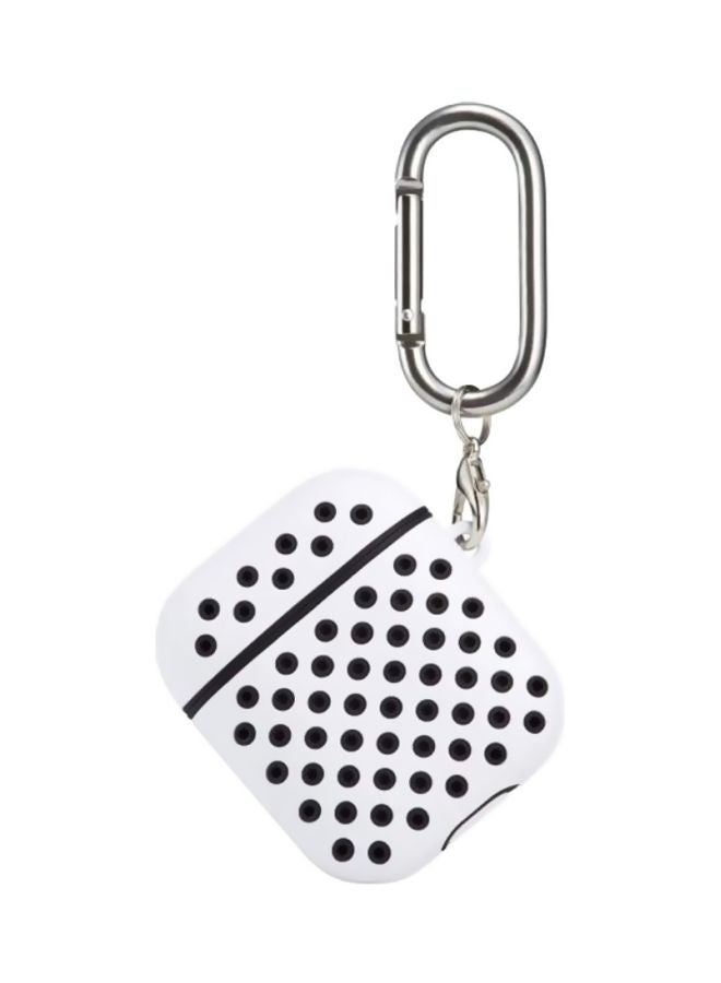 MARGOUN Protective Case Cover With Carabiner For Apple AirPods White/Black - Image 3