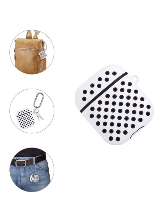 MARGOUN Protective Case Cover With Carabiner For Apple AirPods White/Black - Image 4