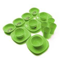 16-Piece Plastic Dinnerware Set Lime Flat Plat size 19.5 cm-Deep Plate Size 13 cm-Bowl Size 400 ml-Cup Size 300 mlcm - v1623756261/N41010557A_3