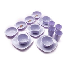 Dinnerware Plates Set - 16 Piece - Light Purple (Flat Plat size 19.5 cm-Deep Plate Size 13 cm-Bowl Size 400 ml-Cup Size 300 ml)cm - v1623756261/N44903923A_2