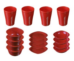 16 Piece Plastic Dinnerware Set Red (Flat Plat size 19.5 cm-Deep Plate Size 13 cm-Bowl Size 400 ml-Cup Size 300 ml)cm - v1623756262/N41010554A_3