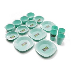 Dinnerware Plates Set - 16 Piece - Turquoise Flat Plat size 19.5 cm-Deep Plate Size 13 cm-Bowl Size 400 ml-Cup Size 300cm - v1623756262/N44903925A_2