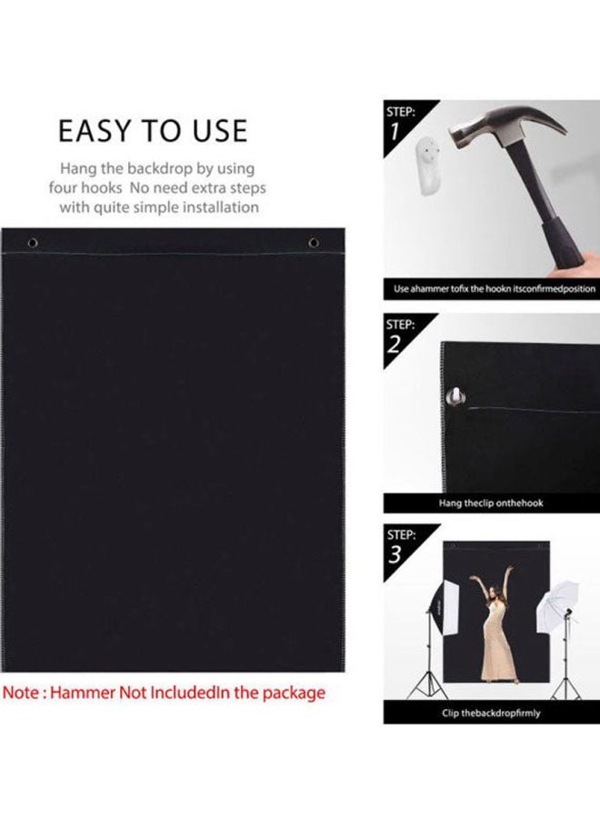 ANDOER 2-In-1 Photography Backdrop With Hook Set Black/White  - Image 4