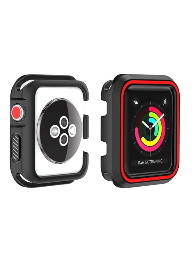 Voberry Rugged Armor Bumper Protective Case Cover For Apple Watch Series 1/2/3 38mm Black/Red - Image 3