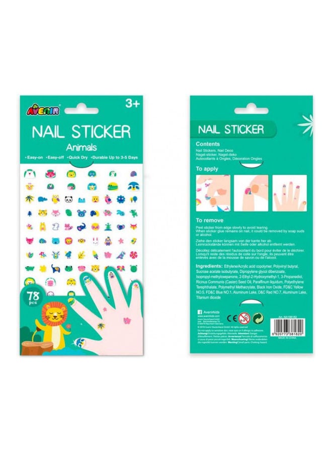 Avenir 78-Piece Animals Nail Stickers