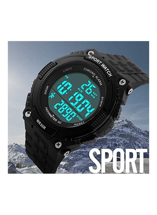 Fanmis Men's Digital Wrist Watch With Rubber Strap - 45 mm - Black - Image 2