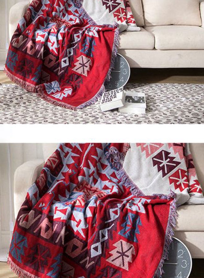 Beauenty A Vintage European Blanket Combination Red/Brown/Grey 90x50cm  - Image 2