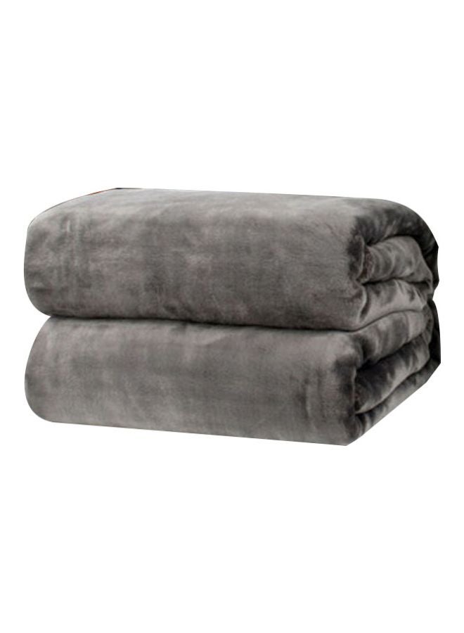 Beauenty Solid Colour Flannel Blanket Flannel Grey 180x200cm  - Image 1