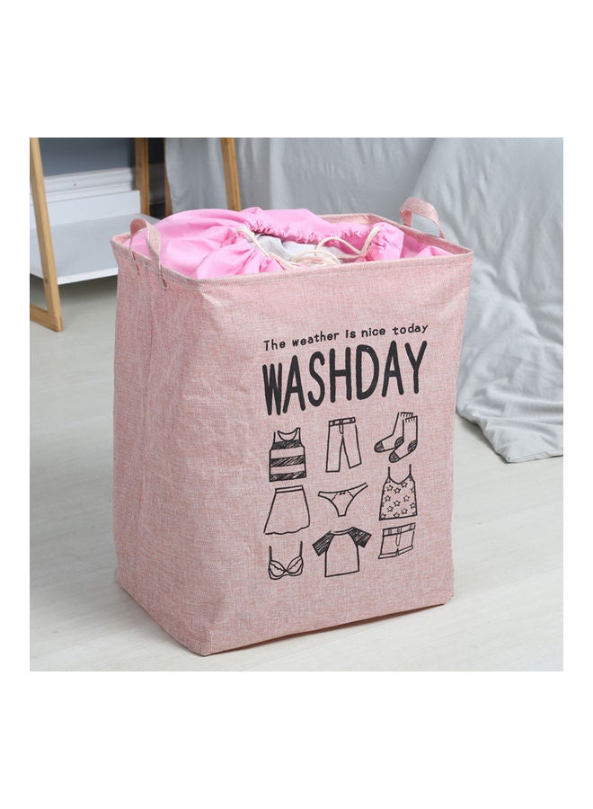 سلة تخزين وتنظيم الملابس قابلة للطي وردي 60x50x1سم - Image 2