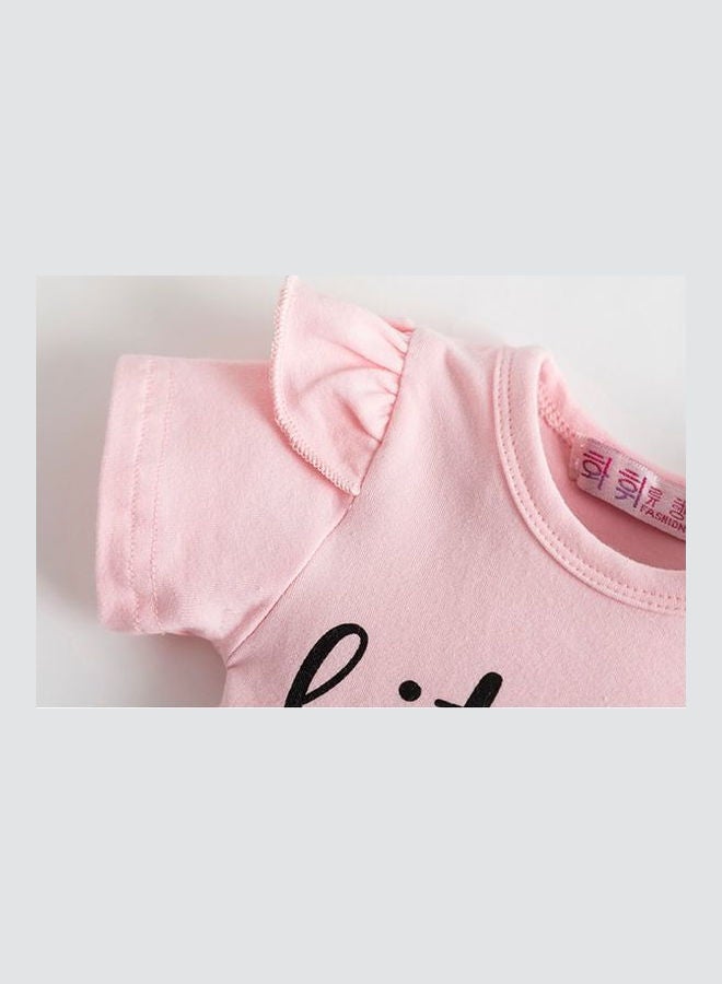 We Happy - Floral Printed Casual Cloth Set Pink - Image 1