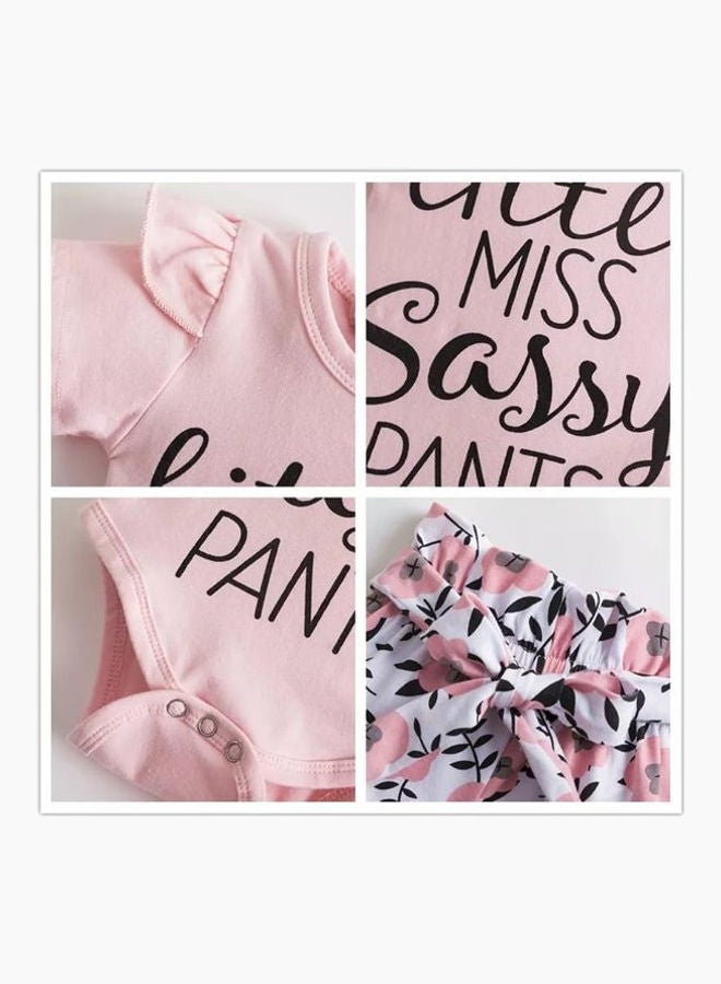 We Happy - Floral Printed Casual Cloth Set Pink - Image 1