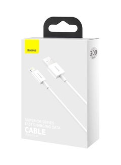 Baseus iPhone Cable, USB to Lightning-Fast Charging Cable iPhone Charger Cable 2.4A Lightning Cord Compatible for iPhone 14/14 Pro/14 Plus/14 Pro Max, iPhone 13 Pro 12 Pro Max 11 XS SE 7 Plus 6S iPad Pro 2M White  - Image 5