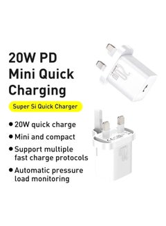 Baseus iPhone Charger Type C PD 20W Fast USB C Charger iPhone 15 Fast Charger Port Type-C Power Plug Universal Travel Adapter USB-C Plug for iPhone 15/15 Pro Max/15 Pro/15 Plus/14/13/12/11, Etc White  - Image 2