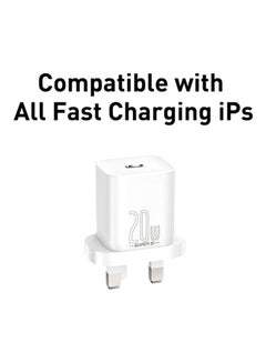 Baseus iPhone Charger Type C PD 20W Fast USB C Charger iPhone 15 Fast Charger Port Type-C Power Plug Universal Travel Adapter USB-C Plug for iPhone 15/15 Pro Max/15 Pro/15 Plus/14/13/12/11, Etc White  - Image 3