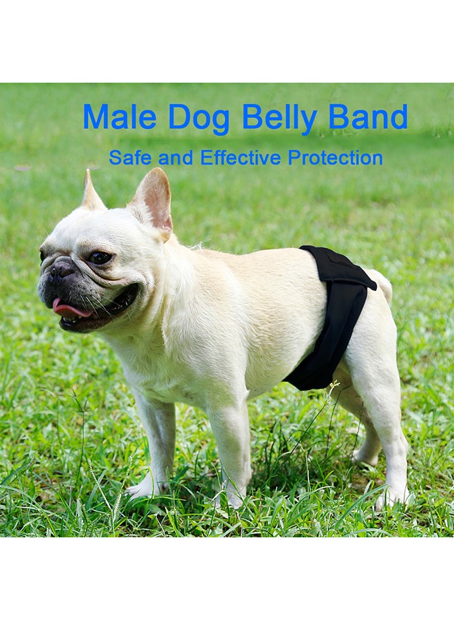 Generic Male Dog Belly Band Pet Diaper L Black 25.00x2.50x18.00cm  - Image 2
