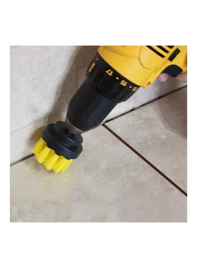 3-Piece Floor Cleaning Drill Brush Attachment Set Yellow/Black  - Image 4