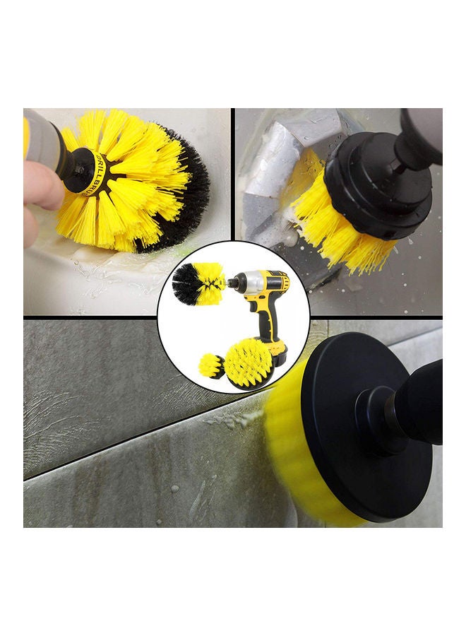 3-Piece Floor Cleaning Drill Brush Attachment Set Yellow/Black  - Image 5
