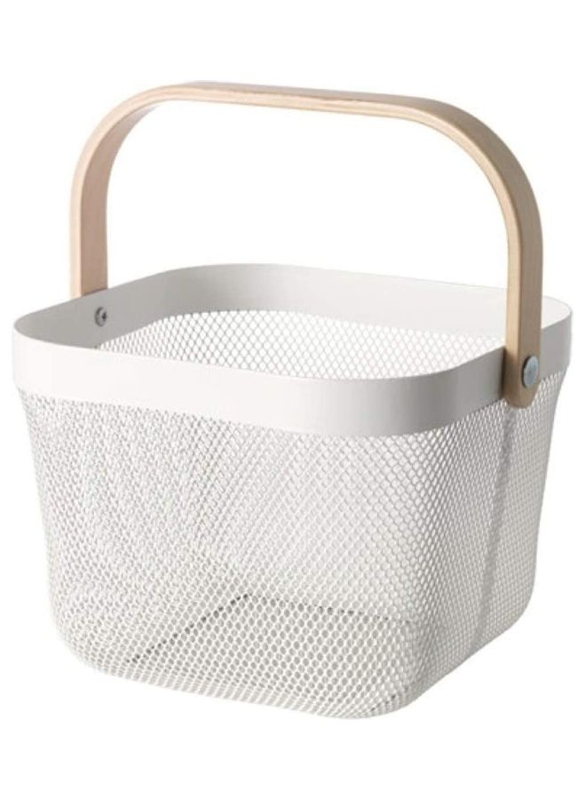 ZENHOME Storage Box With Handle Grey/Beige 25x26x18cm - Image 1