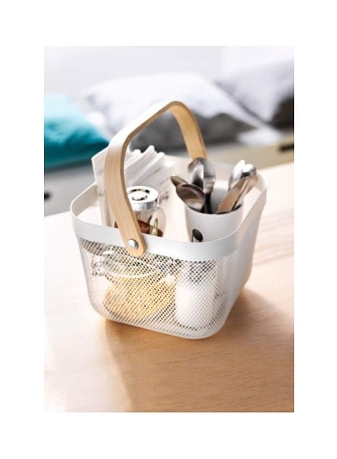 ZENHOME Storage Box With Handle Grey/Beige 25x26x18cm - Image 3