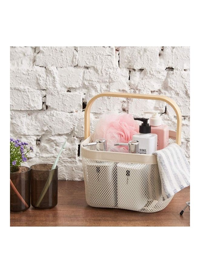 ZENHOME Storage Box With Handle Grey/Beige 25x26x18cm - Image 4