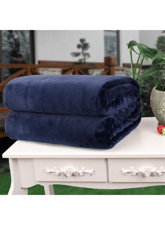 بيوينتي بطانية بلون سادة فلانيل أزرق 150x200سم - Image 2