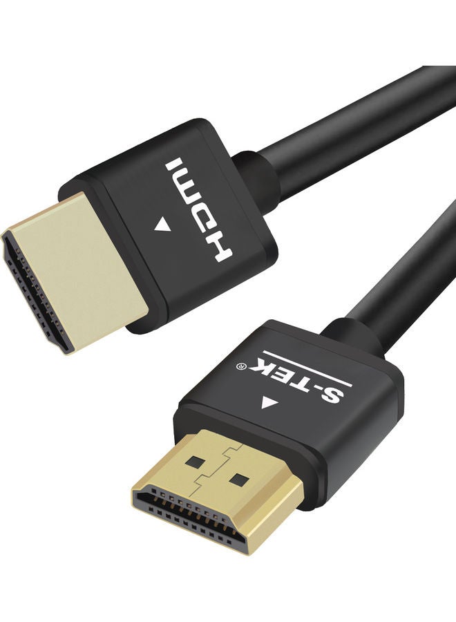 S تك كابل رفيع للغاية مطلي بالذهب من ذكر إلى ذكر 2.0 HDMI - بطول 5 أمتار أسود - Image 2