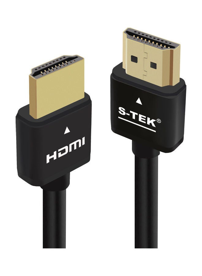S تك كابل رفيع للغاية مطلي بالذهب من ذكر إلى ذكر 2.0 HDMI - بطول 5 أمتار أسود - Image 3