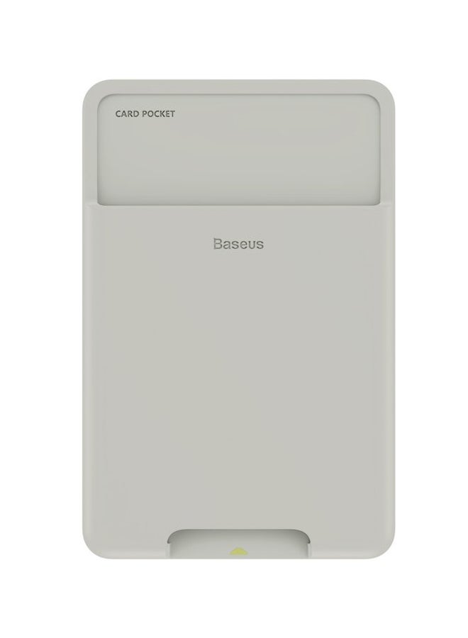Baseus Phone Back Stick Silicone Portable Card Holder for Mobile Phones - Light Grey  - Image 1