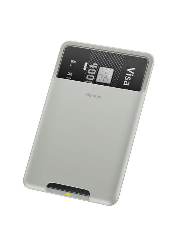 Baseus Phone Back Stick Silicone Portable Card Holder for Mobile Phones - Light Grey  - Image 5