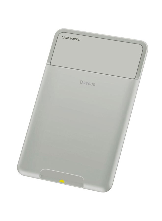 Baseus Phone Back Stick Silicone Portable Card Holder for Mobile Phones - Light Grey  - Image 2