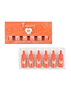 TEAYASON 6-Piece Waterproof Baby Bottle Matte Lipstick Multicolour  - Image 1
